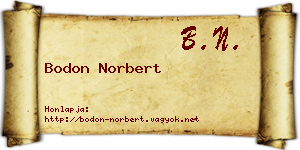 Bodon Norbert névjegykártya